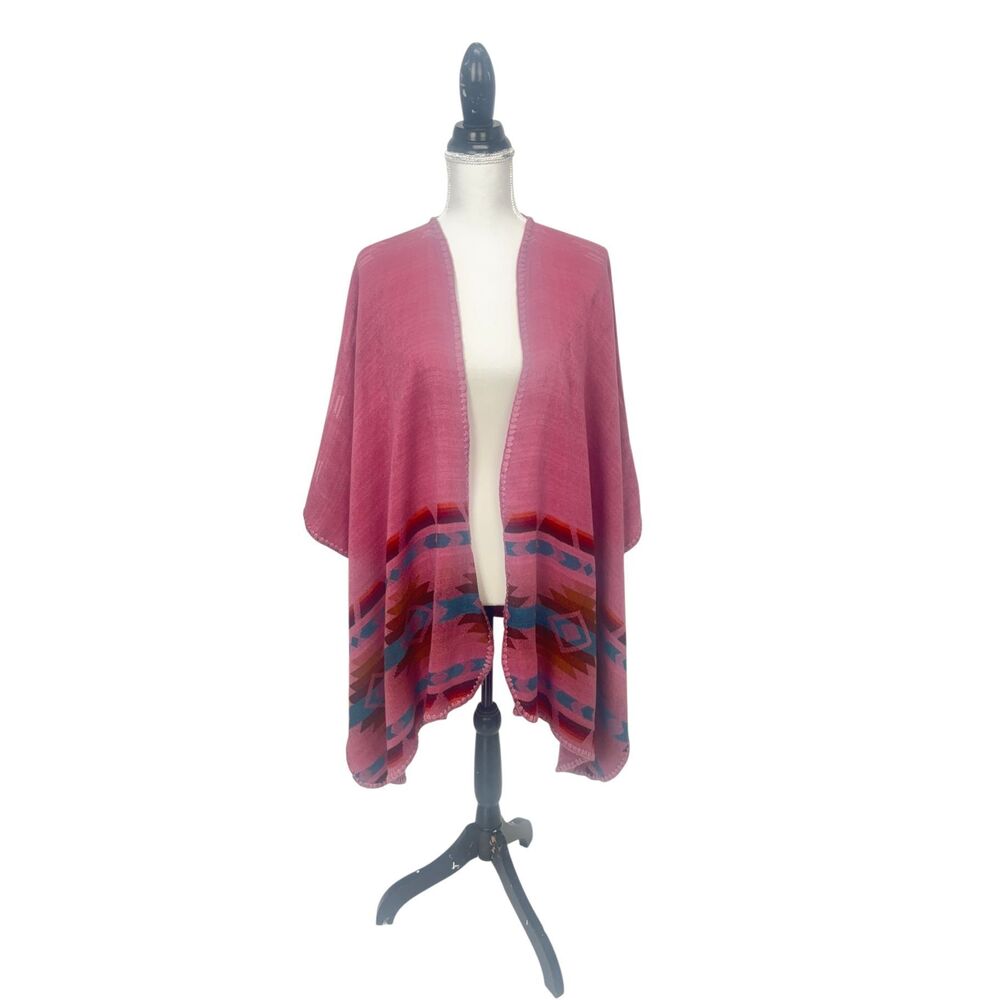 Reversible Geometric Boho Woven Poncho